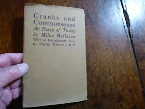 1916 MILES MALLESON  -CRANKS & COMMON SENSE ANTI-WAR PACIFIST ESSAY VERY SCARCE - Picture 1 of 5