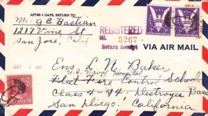 1943, San José, CA a Fleet Fire Control School, 18c Prexie, ver comentario (11026) - Imagen 1 de 1