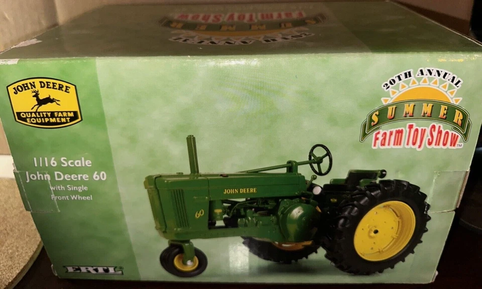 ERTL John Deere Model 60 Single Wheel Tractor 1:16 2005 Summer Toy Show #16137A - Image 1 of 1