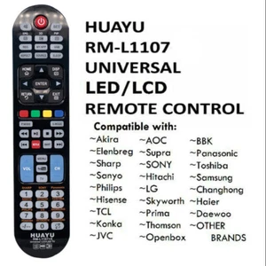 New HUAYU RM-L1107+X Universal LCD LED IR TV Remote Control RM-L1107+8 RM-L1107 - Picture 1 of 4