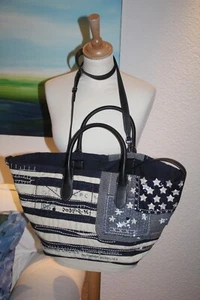Polo Ralph Lauren Henkel Tasche neu Bellport crossover blau/ beige - Bild 1 von 13