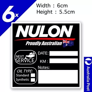 NULON Oil Change Service Reminder x6, Car, Trucks, Ute, Van Sticker - Picture 1 of 4