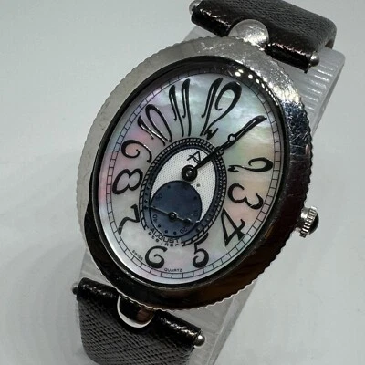 August Steiner Quartz Watch Unisex Silver Oval Steel Small Second New Battery - Image 1 of 4