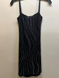 Vintage CITY Formal Midi Dress Women’s Med Black Backless Sparkle Gown 90s Y2K - Bild 1 von 11