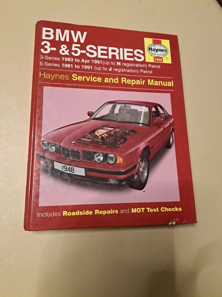 BMW 3 & 5 SERIES 1981-1991 HAYNES WORKSHOP MANUAL 1948 IN A USED COND & FREE P&P - Image 1 of 4