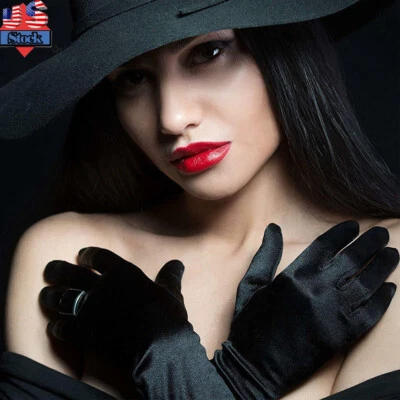 Womens Ladies Wedding Gloves Fancy Dress Party Evening Short Satin Glove US FAST - Image 1 of 4