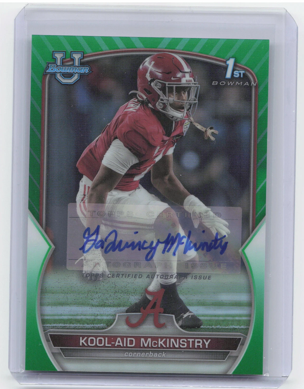 2022 Bowman University Chrome #14 Kool-Aid McKinstry Green Refractor Auto #/99