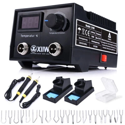 Saldatore legno pittura a fuoco 100 W set 2 pennarelli incisione pistone pistone pittura a fuoco - Immagine 1 di 4