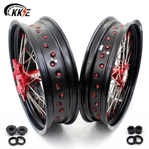KKE 3.5/4.25 Motard Supermoto Wheels Rim Set Fit OEM Size Honda XR650L 1993-2024 - Picture 1 of 12
