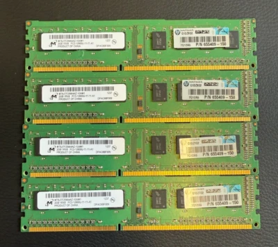 Micron 4X 2GB DDR3 1Rx8 PC3-1600MHz Memory RAM Desktop Matched Kit - Image 1 of 3