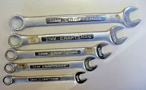 LOT OF 5 CRAFTSMAN COMBINATION METRIC WRENCHES V & VV 13mm 14mm 15mm 17mm 19mm - Picture 1 of 2