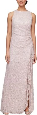 Alex Evenings Dress Cascade Ruffle Mother of The Bride Pink sz 16  NEW NWT AE2 - Image 1 of 4