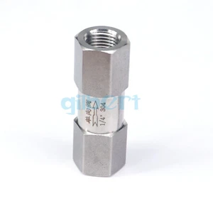 High Pressure 1/4" BSP Female 304 Stainless One Way Check Valve Non-return Valve - Picture 1 of 4