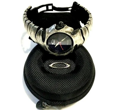 OAKLEY BLADE WATCH Black Dial Customized Battle Worn Stainless Band & Case Swiss - Image 1 of 4