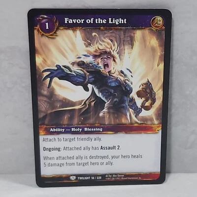 World Of Warcraft Twilight Of The Dragons Favor Of The Light  56/220 TCG Card - Image 1 of 2