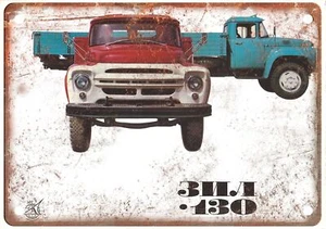 Vintage ZIL 130 Automobile Ad Reproduction Retro Look Metal Sign A1527 - Picture 1 of 2