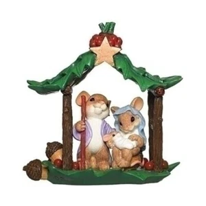 Charming Tails Mouse SANTA FAMIGLIA in onore di un miracolo topi statuina natale 132105 - Foto 1 di 1
