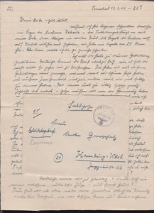 Bayonne,Südwestfrankreich.Landesschützen Bataillon 691. FP.-Brief Text 12.2.1944 - Bild 1 von 2