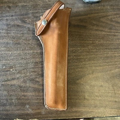 Vintage Safariland Brown Leather Suede Lined Holster for S&W Large 6" N Revolver - Image 1 of 4