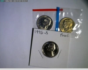 1976 PDS Jefferson Nickels Unc in mint cello and Proof - Picture 1 of 7