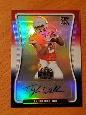 2021 Leaf Metal Draft Red White Blue Auto #BATW1 Tylan Wallace USU #'d 6/10 - Image 1 of 2