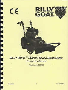 Cortadora de cepillo Billy Goat serie BC2403 manual del propietario - Imagen 1 de 2