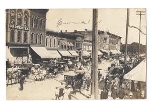 RPPC 1907 CHARLOTTE, MICHIGAN REAL PHOTO POSTCARD FREE USPS FREE USPS - Picture 1 of 1