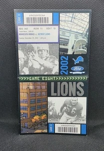 2002 Detroit Lions vs Vikings Football Ticket Ford Field Eröffnung Saison Spiel 8 - Bild 1 von 2