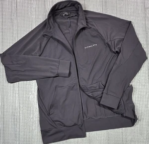 Alphalete Mens Track Jacket full Zip Gray Long Sleeve Sz L Athletic Workout Wear - Picture 1 of 16