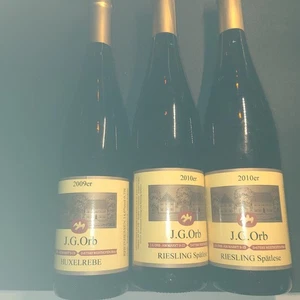 Wein weiß Riesling Spätlese drei Flaschen 2010 J.G Orb.Neu - Bild 1 von 2