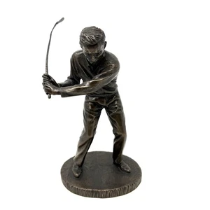 Vintage stehende Golfer Statue Skulptur Figur Bronze 9" Golfschwung - Bild 1 von 10