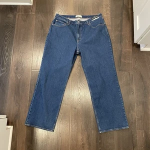 NUOVO Abercrombie & Fitch Curve Love High Rise anni 90 jeans relaxed scuro taglia 34 regular - Foto 1 di 8