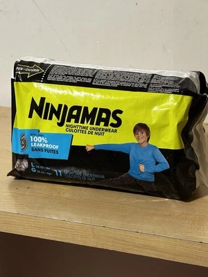 2 Pack Ninjamas disposable  ￼Underwear. L ( 64-95 Lb) 100% Leakproof. - Image 1 of 3
