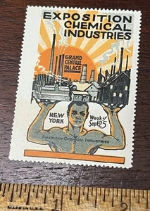 EXPOSITION AMERICAN CHEMICAL INDUSTRIES Poster Stamp, Cinderella Stamp NEW YORK - Bild 1 von 2