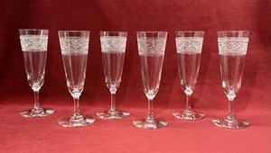 BACCARAT ATHENIENNE GERIFFELTE GLÄSER SEKTGLÄSER FLÖTE A CHAMPAGNER KRISTALL GRAVIERT O - Bild 1 von 7