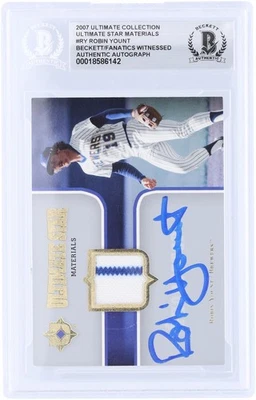 Autographed Robin Yount Brewers Baseball Slabbed Card Item#14339531 COA - Image 1 of 4