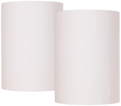 Juego de 2 pantallas de lámpara de tambor blancas pequeñas araña 8x8x11 con arpa y remate Foto 1 de 4