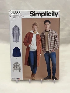 Simplicity S9388 Duster Coat Jacket Outerwear Unisex Sewing Pattern xxs-xxl New - Picture 1 of 3