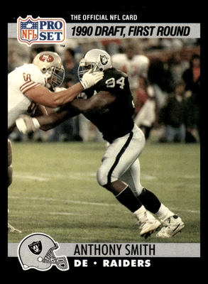 1990 Pro Set Anthony Smith #679 Los Angeles Raiders Rookie NFL Football Base Set - Image 1 of 2