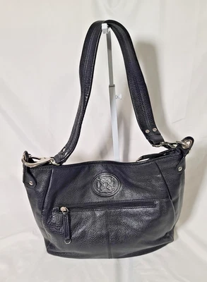 Bolso de Hombro Stone Mountain Estilo Vintage Cuero Guijarro Negro, Cartera, Bolso de Mano Foto 1 de 4