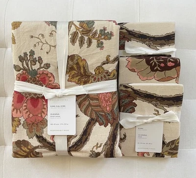 Pottery Barn GIANNA FLORAL King/Cali King & Three Euro Shams Multicolor NWT - Image 1 of 4
