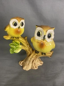 Vintage Norcrest Owl Family Tree Branch Leaves Made In Japan Hand Painted - Picture 1 of 6