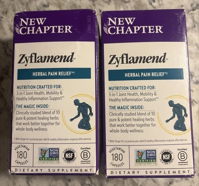 2 NEW CHAPTER ZYFLAMEND PAIN RELIEF 3-IN-1 JOINT SUPPLEMENT 180 X2 360 CAPSULES! - Image 1 of 3