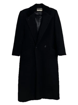 Vintage Bill Blass Signature Coat Women M Black Wool Velvet Collar Chesterfield - Image 1 of 4