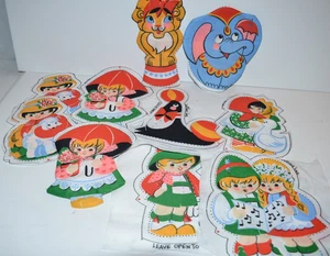 Vtg CUT & SEW Fabric Panels CUT  See Photos circus cute children etc... - Picture 1 of 9