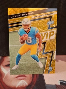 2025 Panini Prizm VIP Omarion Hampton Gold Shimmer 4/10 Rookie RC LA Chargers - Picture 1 of 3