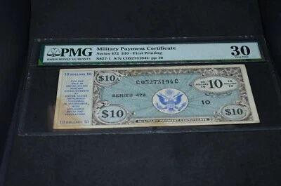 PMG Graded Military Payment Certificate $10 Banknote Series 472 VF30 - Image 1 of 4