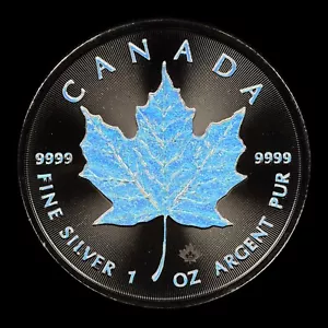 2022 Holographic Canadian Maple Leaf • 1oz Silver .9999 • LOW MINTAGE 500 ONLY - Imagen 1 de 4
