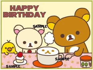 Cute Rilakkuma Friends Image Birthday Edible Cake Topper Frosting Sheet - Picture 1 of 2