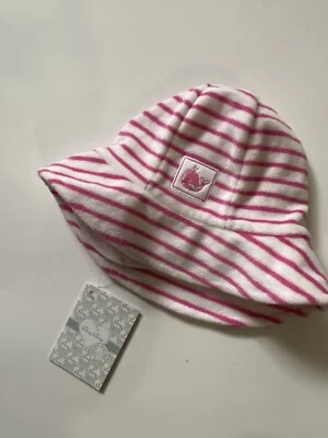 Nuevo Sombrero para el Sol Kissy Kissy Terry a Rayas Rosa Blanco Mediano 6/9m Foto 1 de 3
